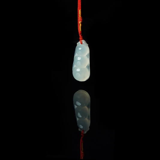 Chalcedony Blessed Bean Pendant