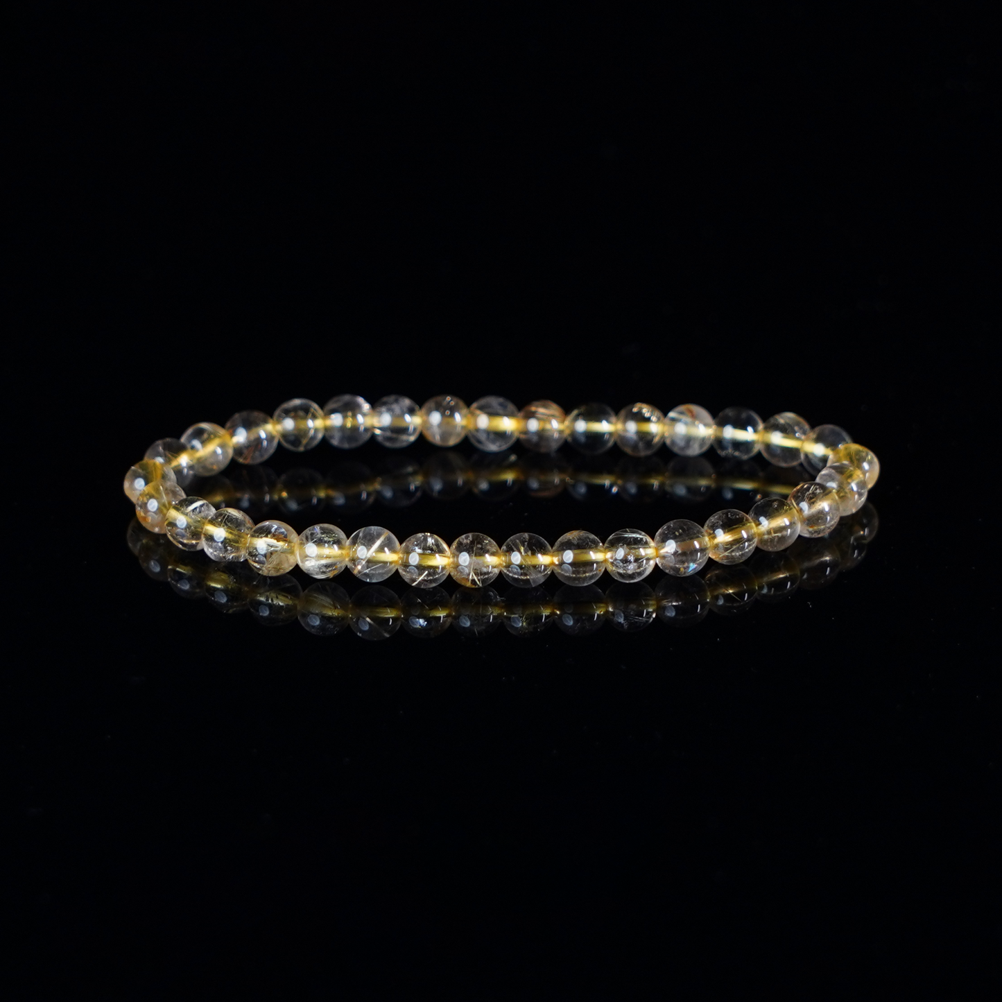 Golden Thread Clear Bead Bracelet