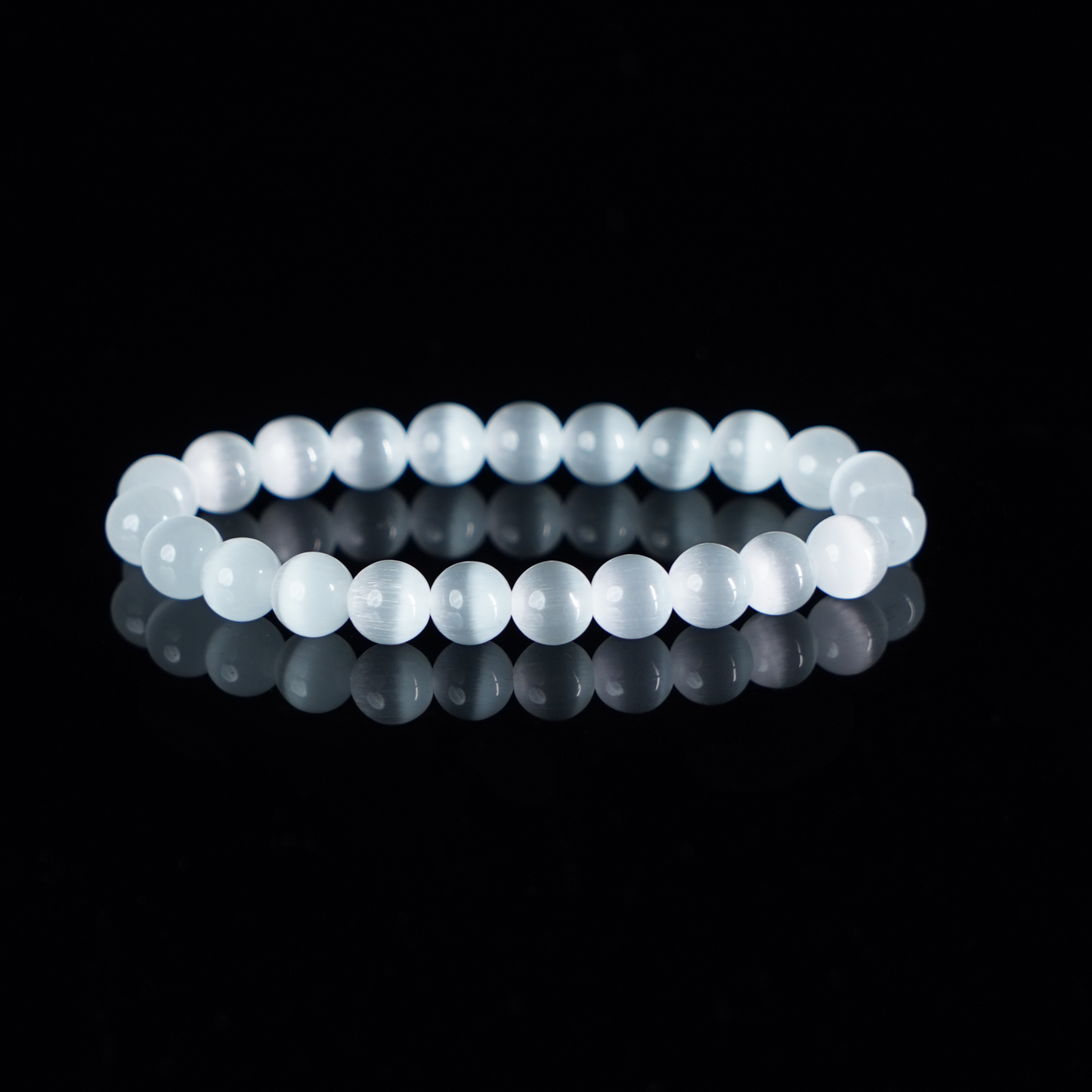 Moonlit Elegance Cat's Eye White Crystal Bracelet