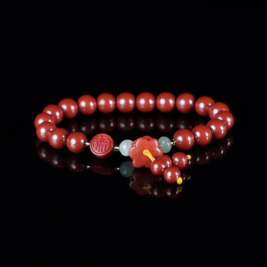 Crimson Lotus Red Agate Bracelet