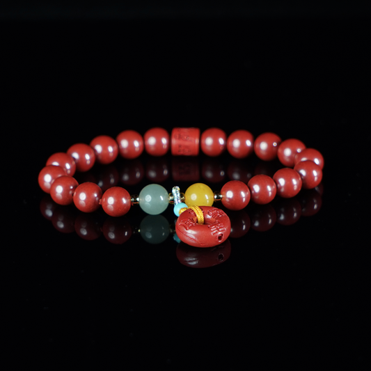 Peaceful Red Agate Bracelet with Safety Clasp