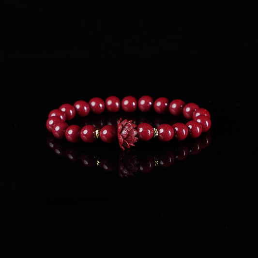 Lotus Red Cinnabar Bracelet